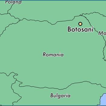 Город Ботошани на карте Румынии.