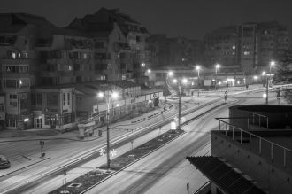 Город Ботошани ночью.