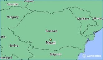 Питешти на карте Румынии.