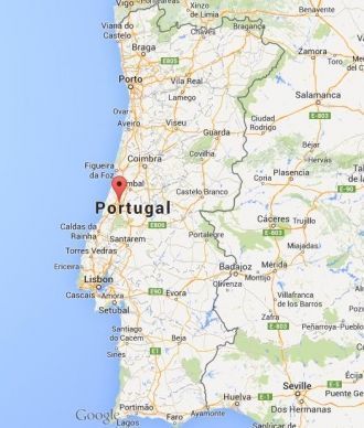 Лейрия на карте Португалии.