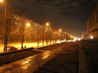 Ночь на улицах Алба-Юлия.