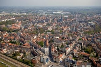Город Ауденарде с высоты.