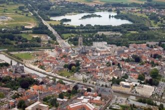 Город Ауденарде с высоты.