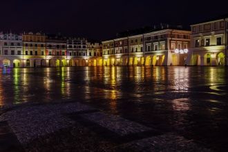 Огни ночного города Замосць