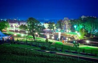 Вид на ночной Саранск.