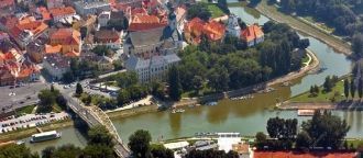 Город Дьёр с высоты.