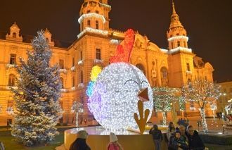 Город Дьёр ночью.