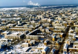 Сыктывкар с высоты птичьего полета.