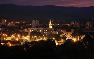 Панорама ночного Крнова. 