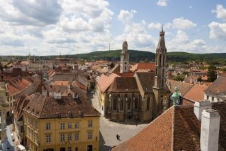 Вид города Шопрон, Венгрия.