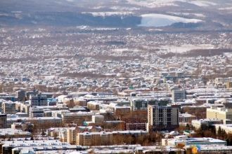 Южно-Сахалинск с высоты