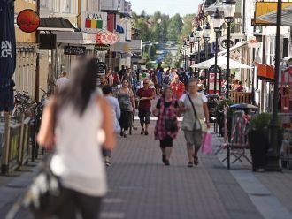 Жители и гости города Питео.