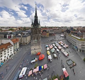 Город Халле с высоты.