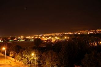 Город Мишкольц ночью.