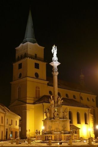 Ночные виды города Рокицани.