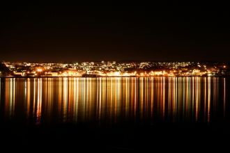 Панорама Ларвика. Ночь.