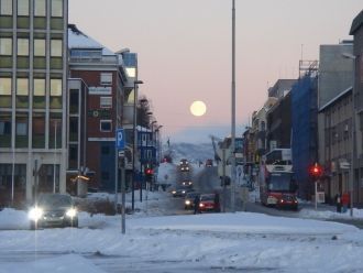 Заснеженные улицы Нарвика.