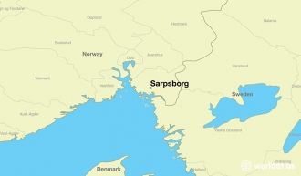 Сарпсборг на карте Норвегии.