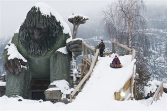 Зимний парк, Лиллехаммер, Норвегия.