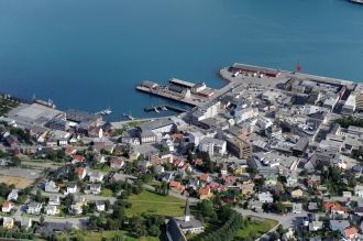 Круизный порт Харстада с высоты.