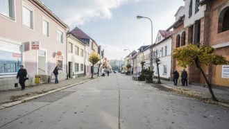 На улице города Ждяр-над-Сазавоу.