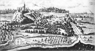 Историческое изображение Нитры, 1664 год
