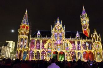 Фестиваль света в городе Гент.