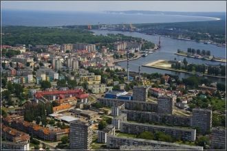 Город Свиноуйсьце с высоты.