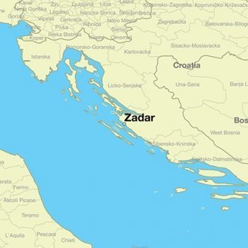 Город Задар на карте Хорватии.