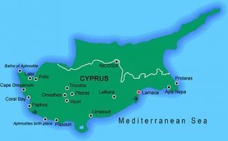 Ларнака на карте Республики Кипр.