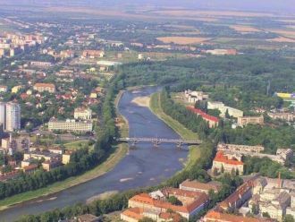 Ужгород вид с высоты.