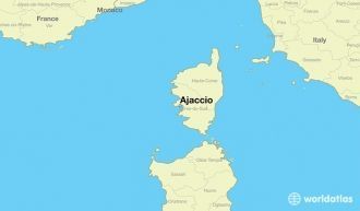 Аяччо на карте Франции.
