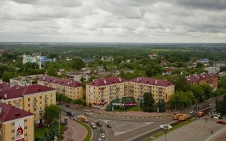 Город Брянск с высоты.