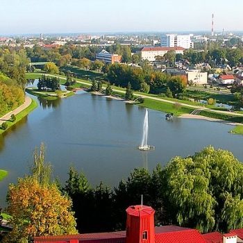 Панорамный вид города Паневежиса.