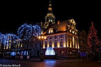 Ночной город Свидница.