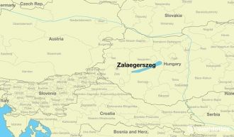 Залаэгерсег на карте Венгрии.