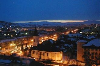 Ночной город Бистрица.