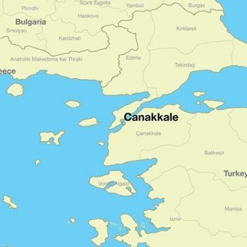 Чанаккале на карте Турции