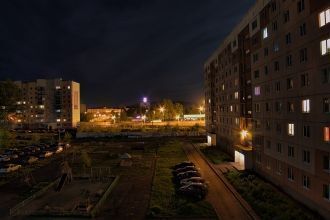 Город Междуреченск ночью.