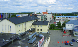 Город Кемиярви с высоты.