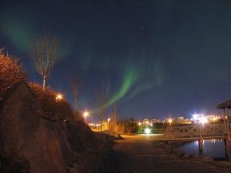 Коупавогюр ночью.