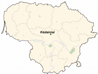 Кедайняй на карте Литвы.