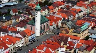 Домажлице, съемка с воздуха