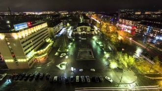Ночной город Братск.