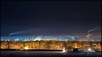 Ночная панорама города Кохтла-Ярве.