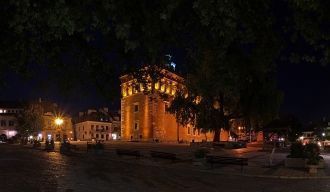 Фотография ночью, город Сандомир.