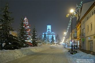 Ночной город Попрад.