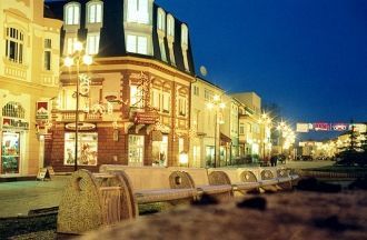 Ночной город Попрад.