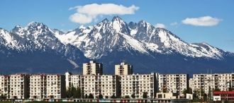 Город Попрад с высоты.