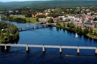 Город Эльверум с высоты.